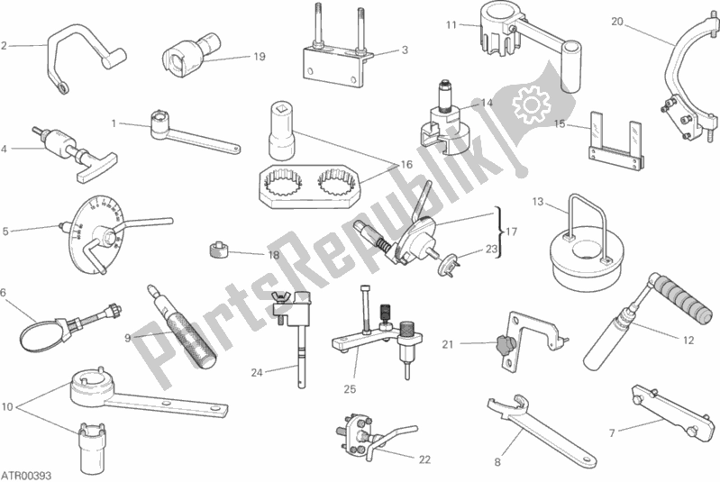 Todas as partes de Ferramentas De Serviço De Oficina (motor) do Ducati Hypermotard 939 Thailand 2019